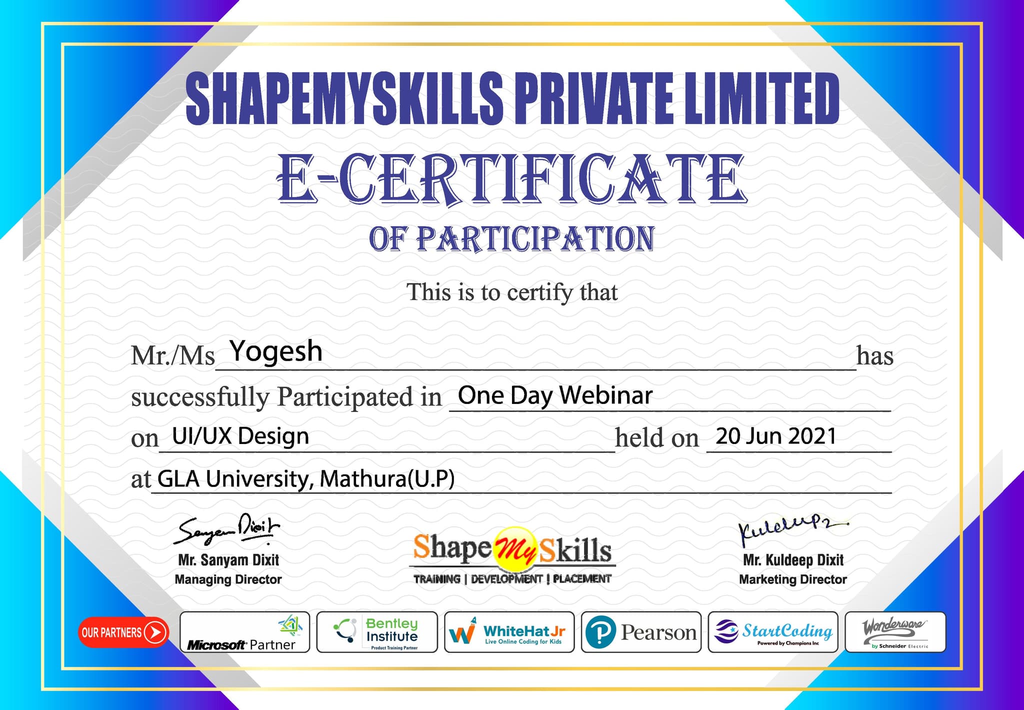 certificate